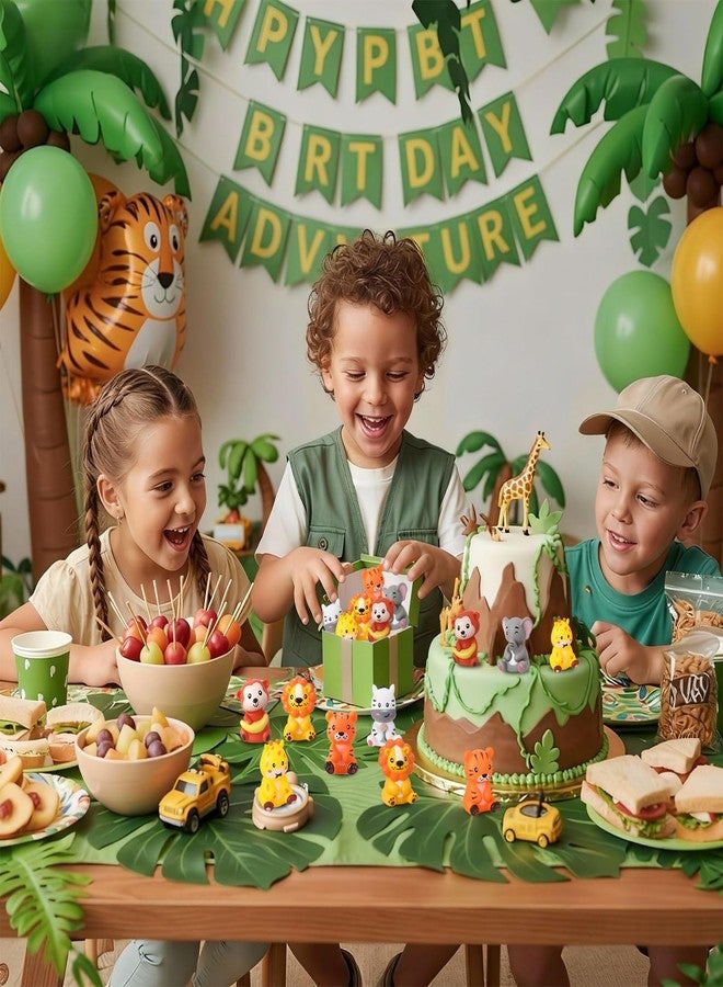 Blueweenly 24 Pcs Rubber Jungle Safari Animal Bulk Zoo Animal Figures Toys Wild Jungle Birthday Party Favors Zebra Elephant Monkey Lion Giraffe Bath Toys for Kids Birthday Baby Shower Classroom Prize - Image 5